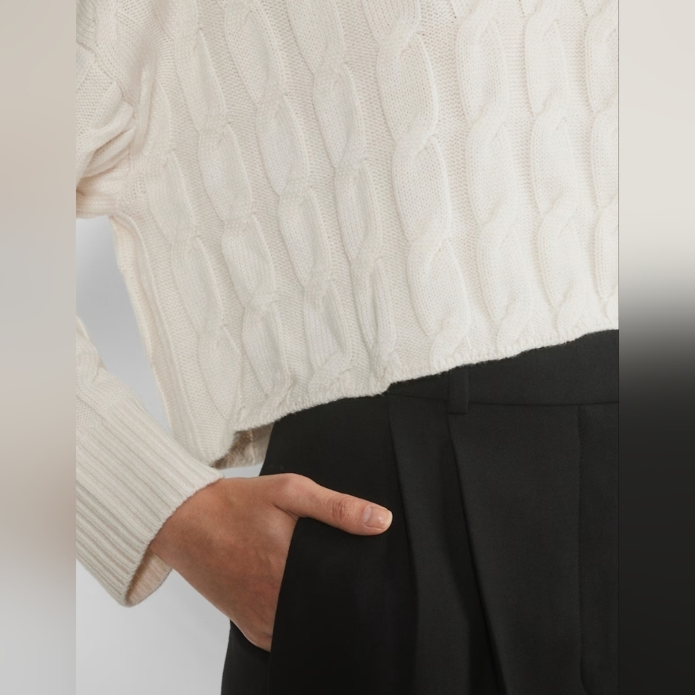 Babaton Glory Merino Wool Sweater, Heather Birch, Size S, NWOT - Picture 4 of 8